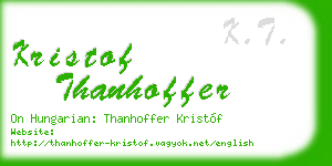 kristof thanhoffer business card