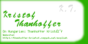 kristof thanhoffer business card